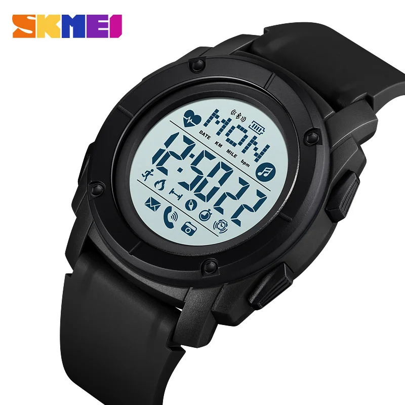 

SKMEI Men's Smart Watch Sleeping Heart Rate Monitor Smartwatch Luxury Calorie Compass Sport Watches Phone App Remind Wristwatch