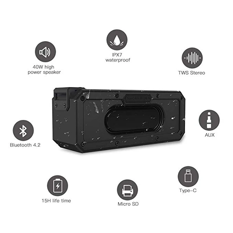 Bluetooth-колонка, 40 Вт, IP7X, водонепроницаемая Портативная колонка, супер бас, сабвуфер, Саундбар с поддержкой FM-радио, USB Type-C
Bluetooth-колонка, 40 Вт, IP7X, водонепроницаемая Портативная колонка, супер бас, сабвуфер, Саундбар с поддержкой FM-радио, USB Type-C