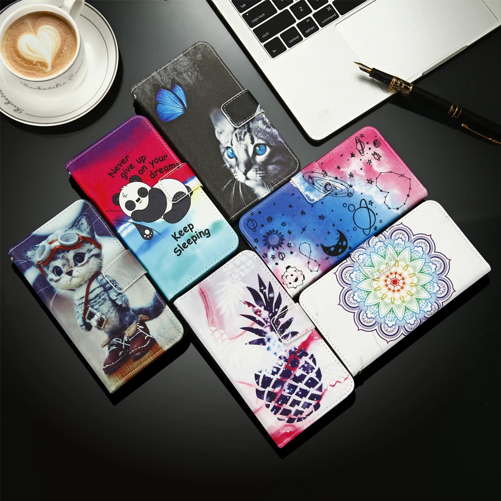 

For Highscreen Wallet Expanse Power Five Max 2 Easy XL Pro Fest Pro Fest XL Pro Easy F pro PU Painted flip cover slot phone Case