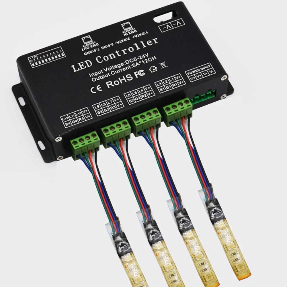 5V-24V Светодиодные ленты контроллер 12 канал RGB контройлер с управлением DMX 512 LED контроллер DMX декодер светильник Диммер драйвер для Светодиодн...
5V-24V Светодиодные ленты контроллер 12 канал RGB контройлер с управлением DMX 512 LED контроллер DMX декодер светильник Диммер драйвер для Светодиодн...