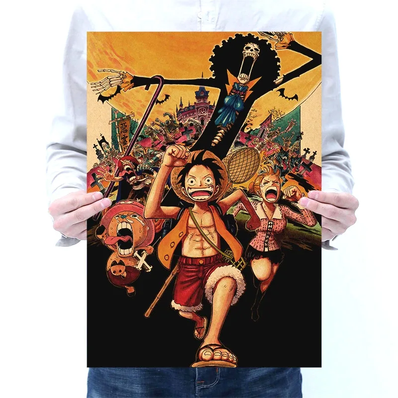 AIMEER Аниме One Piece Luffy Brook мультяшный персонаж коллекция N стиль ретро крафт бумага
