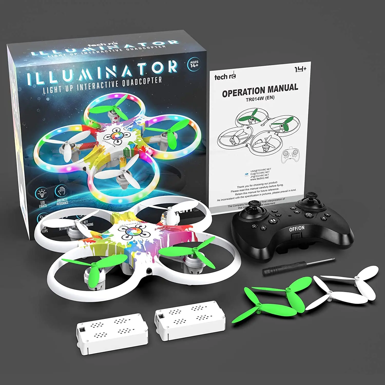 Drones Infrared Sensor Colorful Remote Control Drone for Kids RC Quadcopter with LEDs Light Two Batteries 
Drones Infrared Sensor Colorful Remote Control Drone for Kids RC Quadcopter with LEDs Light Two Batteries