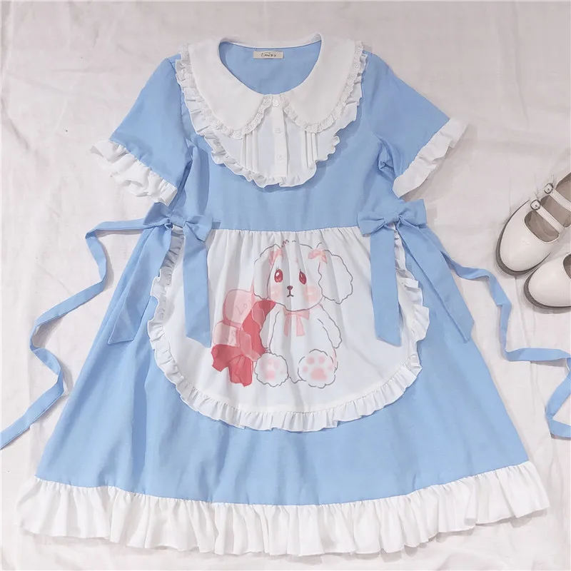 Japanese Soft sister Cute Rabbit Print Loose Dress Bowknot Bandage 2020 Summer New Sweet Apron Ruffle Doll collar Princess Dress
Japanese Soft sister Cute Rabbit Print Loose Dress Bowknot Bandage 2020 Summer New Sweet Apron Ruffle Doll collar Princess Dress