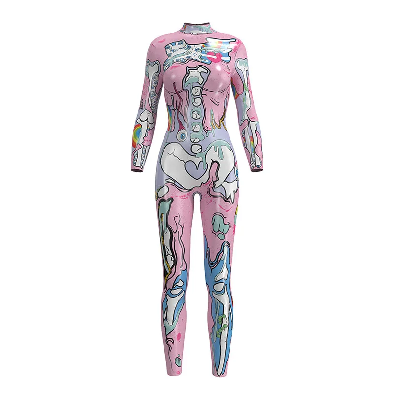 Halloween Catsuit Skeleton Bone Jumpsuit Fancy Girls Long Sleeves Print Festival Carnival Fitness Bodysuit For Adult Women
Halloween Catsuit Skeleton Bone Jumpsuit Fancy Girls Long Sleeves Print Festival Carnival Fitness Bodysuit For Adult Women