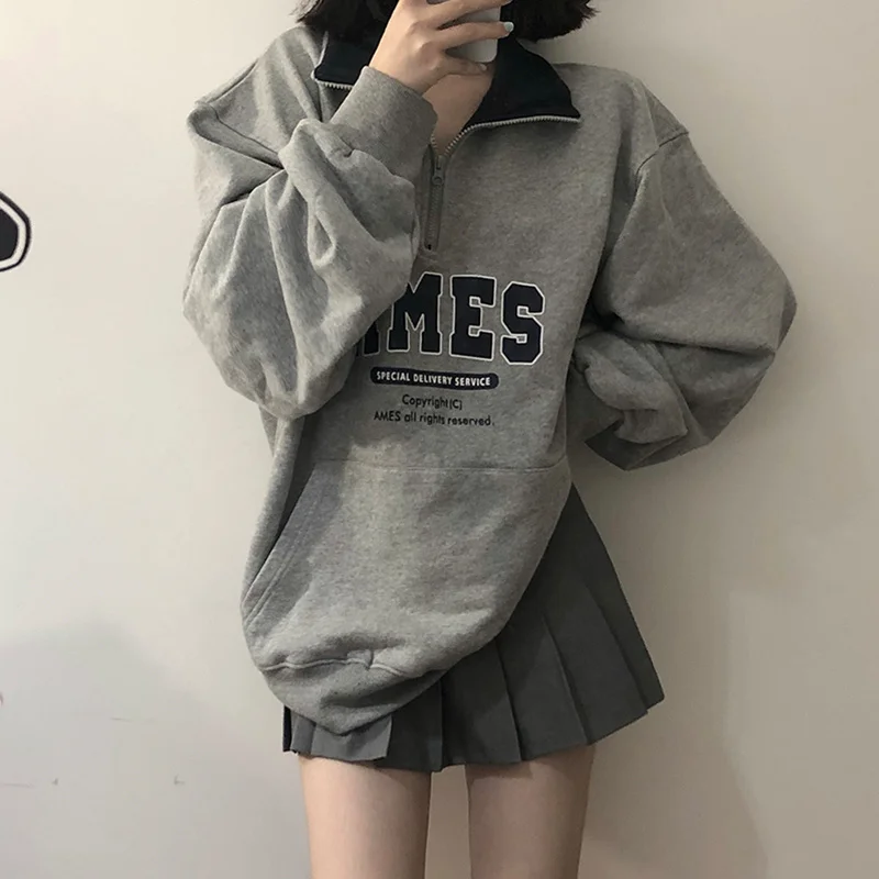 Retro Gray Polo Collar Sweater Women Spring And Autumn Thin Style Lazy Design Loose TopNuyoah
Retro Gray Polo Collar Sweater Women Spring And Autumn Thin Style Lazy Design Loose TopNuyoah