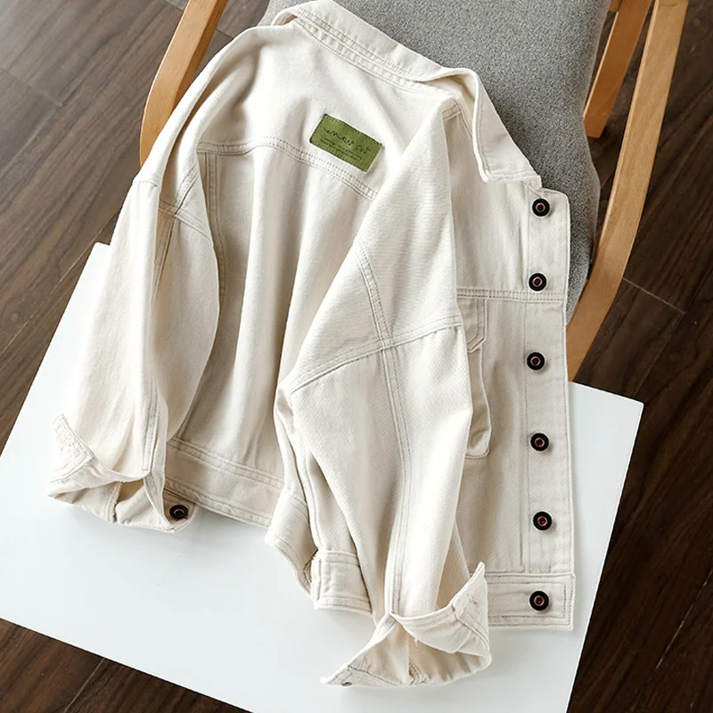 Beige Jean Jeans Jacket For Women Loose Casual Women Coats Female Outwear Denim Feminine Coat Autumn
Beige Jean Jeans Jacket For Women Loose Casual Women Coats Female Outwear Denim Feminine Coat Autumn