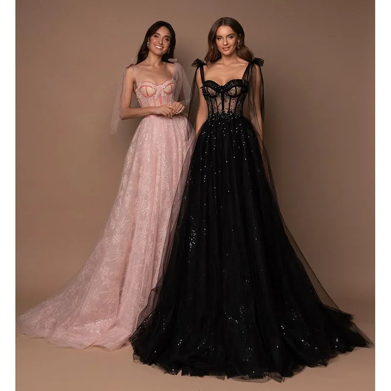 A Line Long Prom Dresses Shiny Spaghetti Straps Tulle Corset Evening Gowns Floor Length Wedding Party Dress
A Line Long Prom Dresses Shiny Spaghetti Straps Tulle Corset Evening Gowns Floor Length Wedding Party Dress