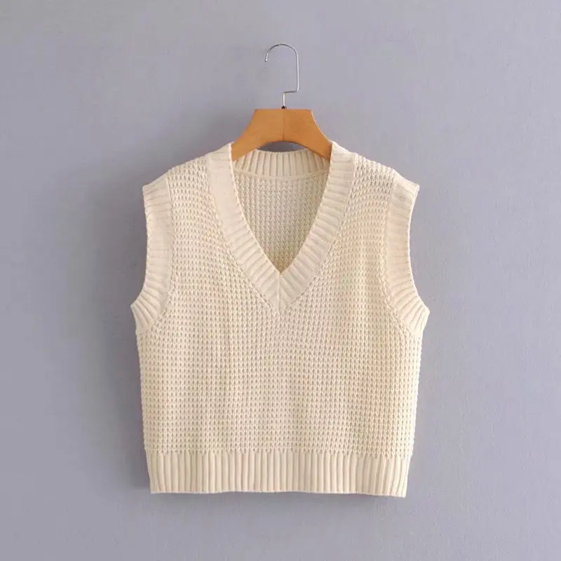 2021 autumn and winter new ladies sweater fashion pure white V-neck knitted vest casual loose women's sleeveless vest vest
2021 autumn and winter new ladies sweater fashion pure white V-neck knitted vest casual loose women's sleeveless vest vest