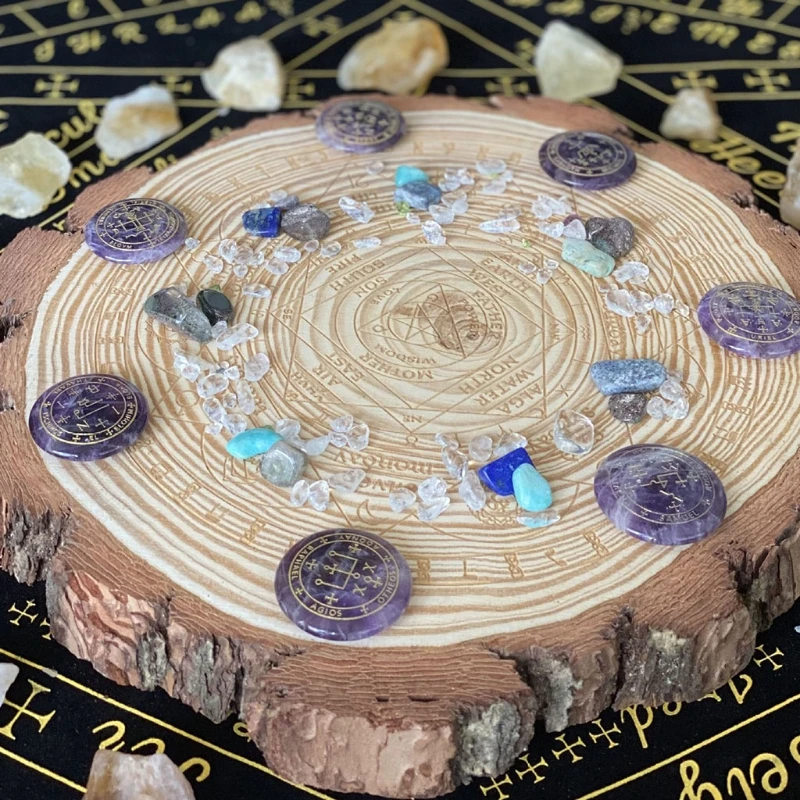 22-25cm Log Carved Astrolabe Wooden Witch Divination Props DIY Carving Board Energy Disk Crystal Altar Decor
22-25cm Log Carved Astrolabe Wooden Witch Divination Props DIY Carving Board Energy Disk Crystal Altar Decor
