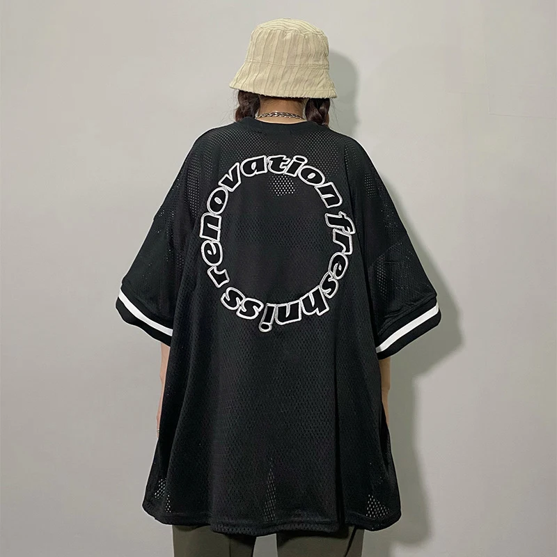 SHENGPALAE Harajuku style letter prtined tops women's summer 2021 new oversize short sleeve hollow out T-shirt hip hop 5C307
SHENGPALAE Harajuku style letter prtined tops women's summer 2021 new oversize short sleeve hollow out T-shirt hip hop 5C307
