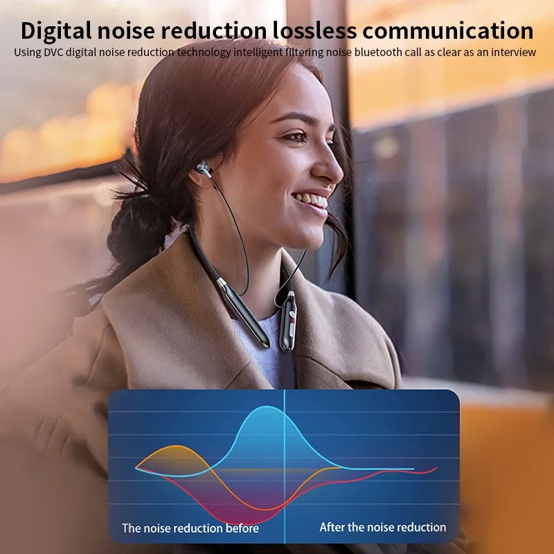 Wireless Bluetooth Earphones Hanging Neck Digital Display Waterproof Sport Headsets Bass Noise Canceling Earbuds Support TF Card 
Wireless Bluetooth Earphones Hanging Neck Digital Display Waterproof Sport Headsets Bass Noise Canceling Earbuds Support TF Card