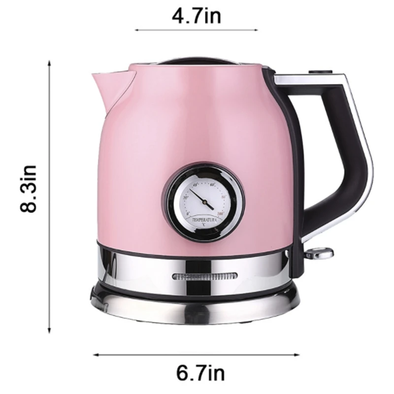 304 Stainless Steel Electric Kettle with Water Temperature Meter Quick Heating Electric Boiling Teapot, EU Plug
304 Stainless Steel Electric Kettle with Water Temperature Meter Quick Heating Electric Boiling Teapot, EU Plug