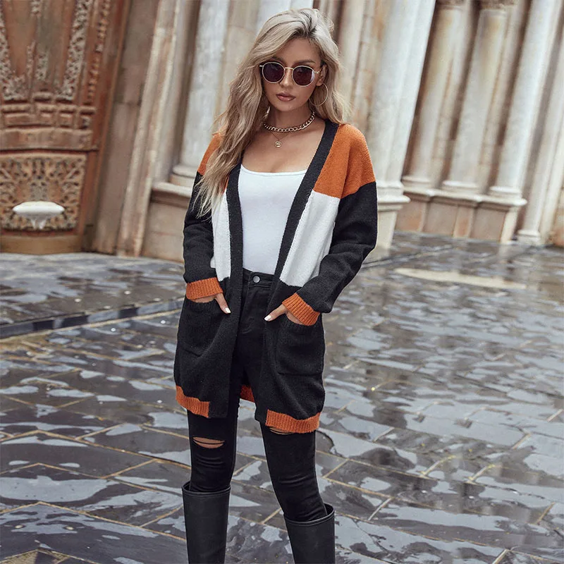 The new Spring 2022 fashion pullover lazy style knit crew-neck patchwork sweater
The new Spring 2022 fashion pullover lazy style knit crew-neck patchwork sweater