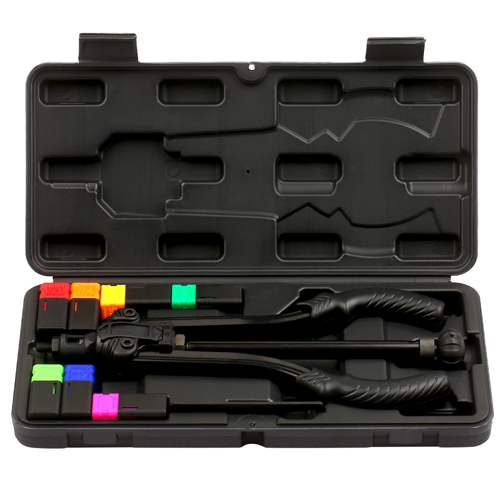Rivet Nut Tool 14" Auto Pumping Rod Rivet Setter Kit with 7Pcs Metric Mandrels M3 M4 M5 M6 M8 M10 M12 Installation kit with Case
Rivet Nut Tool 14" Auto Pumping Rod Rivet Setter Kit with 7Pcs Metric Mandrels M3 M4 M5 M6 M8 M10 M12 Installation kit with Case