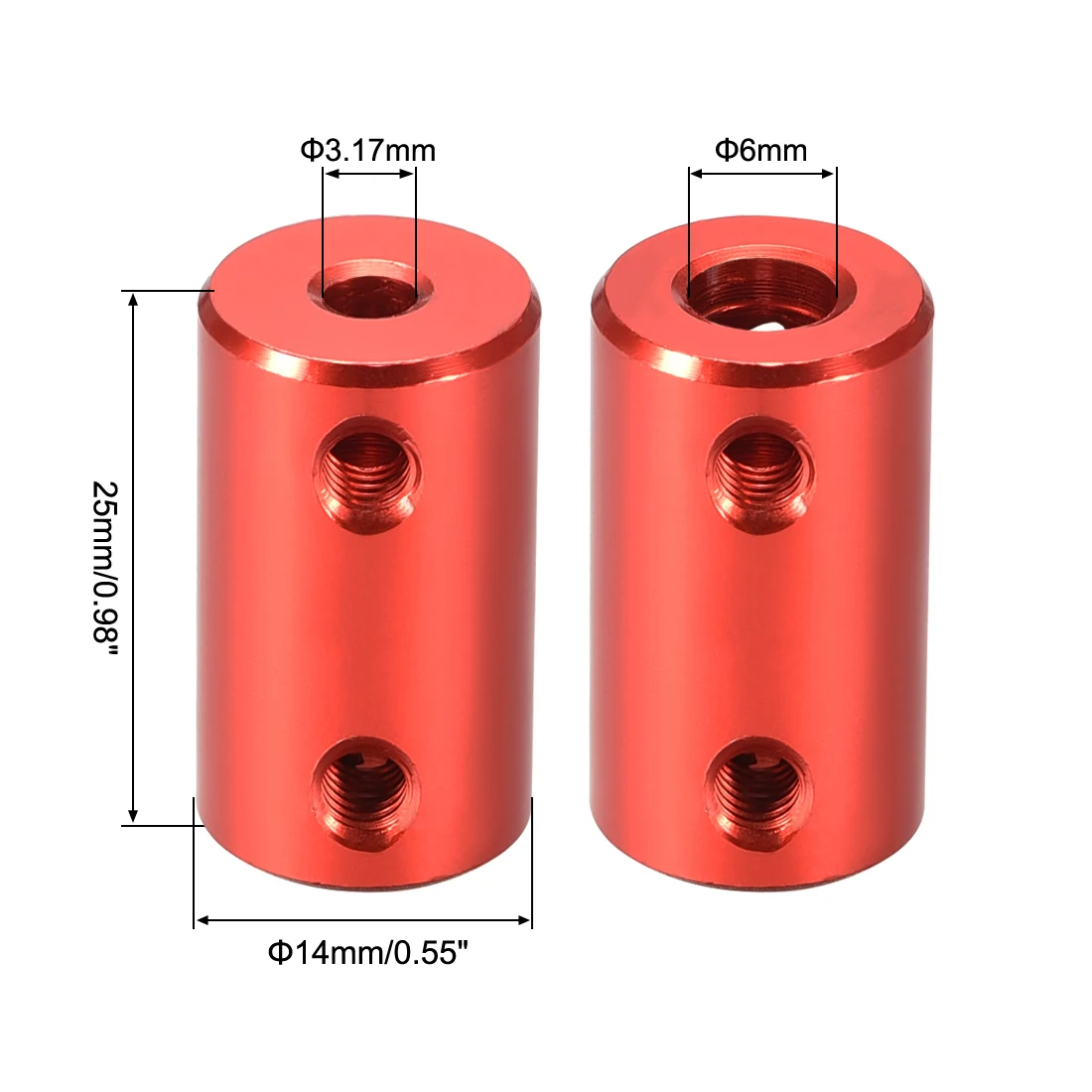 uxcell 4pcs 3.17mm to 6mm Bore Rigid Coupling 25mm Length 14mm Diameter Connector Red for Model Car Model Boat Hardware etc
uxcell 4pcs 3.17mm to 6mm Bore Rigid Coupling 25mm Length 14mm Diameter Connector Red for Model Car Model Boat Hardware etc