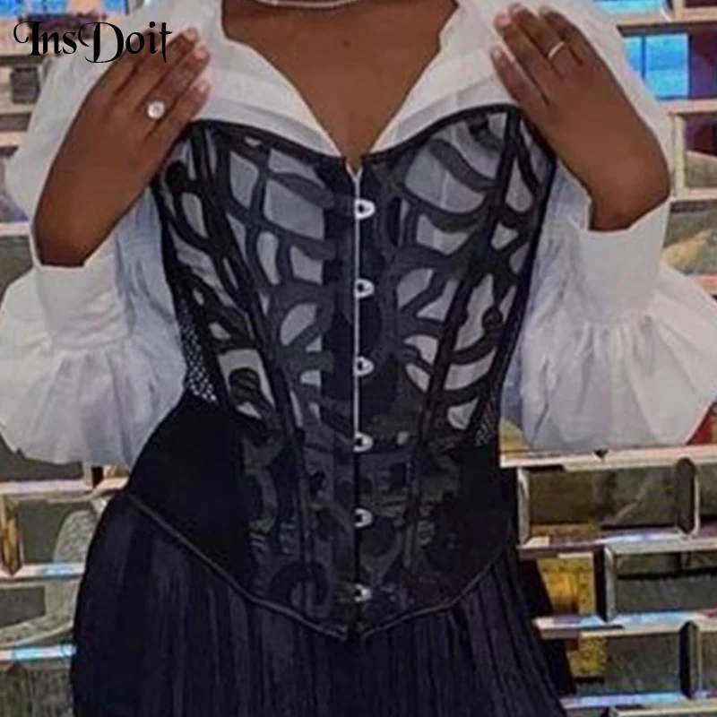 InsDoit Vintage Mesh Underbust Corset Mall Goth Aesthetic Streetwear Hollow Out Cummerbund Women Sexy Slim Bodycon Waist Shaper
InsDoit Vintage Mesh Underbust Corset Mall Goth Aesthetic Streetwear Hollow Out Cummerbund Women Sexy Slim Bodycon Waist Shaper