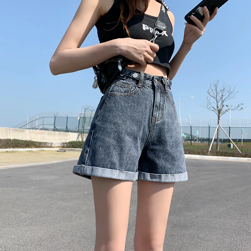 TongSiHai Jeans Shorts for Women Ladies High Waist Crimping Denim Short Pants Girl Students Summer Casual Wide Leg Streetwear
TongSiHai Jeans Shorts for Women Ladies High Waist Crimping Denim Short Pants Girl Students Summer Casual Wide Leg Streetwear
