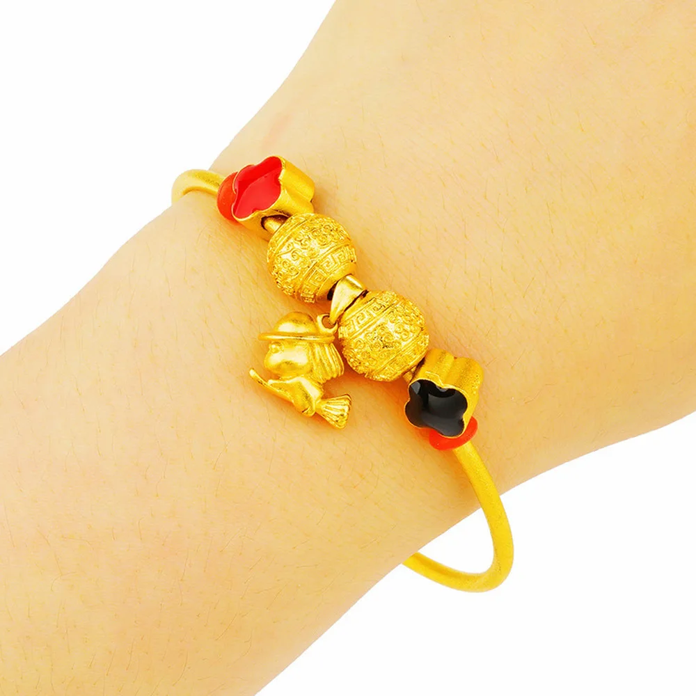 24K Gold Color Christmas style Creative beads Bracelet Bangle 2020 New Fashion cute Witch Bangle Bracelets for Women Party
24K Gold Color Christmas style Creative beads Bracelet Bangle 2020 New Fashion cute Witch Bangle Bracelets for Women Party