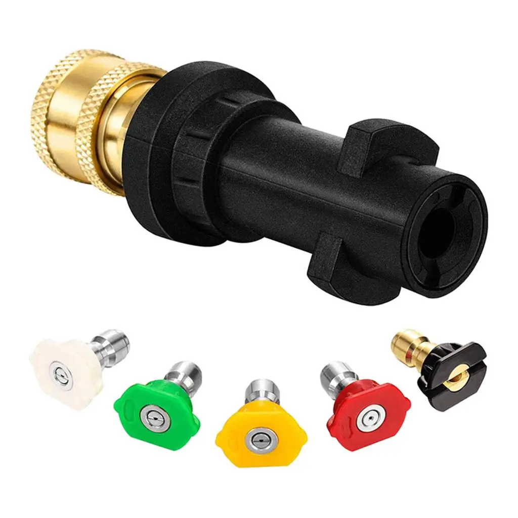 Brass Pressure Washer Gun Adapter Quick Connect Fitting 1/4" Converts 2000 PSI Car Washer 5 Nozzles for
Brass Pressure Washer Gun Adapter Quick Connect Fitting 1/4" Converts 2000 PSI Car Washer 5 Nozzles for