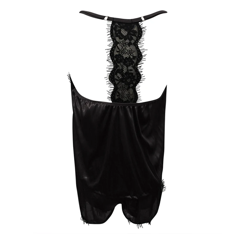 Women's Sleepwear Sexy Satin Set Black Lace V-Neck Pyjamas Sleeveless Sexy Top Cloth Shorts Pijama Mujer Algodon Veran 
Women's Sleepwear Sexy Satin Set Black Lace V-Neck Pyjamas Sleeveless Sexy Top Cloth Shorts Pijama Mujer Algodon Veran