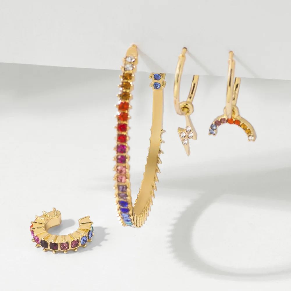 Bohemian Crystal Multicolour Earrings Set Fashion Trendy Moon Lightning Circle Earrings for Women Earcuff Jewelry 2020
Bohemian Crystal Multicolour Earrings Set Fashion Trendy Moon Lightning Circle Earrings for Women Earcuff Jewelry 2020
