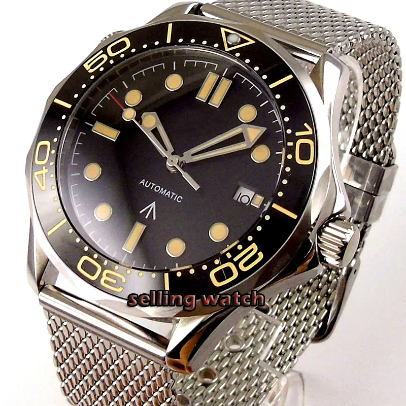 41mm Bliger Black Dial Sapphire Glass Ceramic Bezel Yellow number Stainless Steel NH35 Miyota 8215 Automatic Mens Watch
41mm Bliger Black Dial Sapphire Glass Ceramic Bezel Yellow number Stainless Steel NH35 Miyota 8215 Automatic Mens Watch