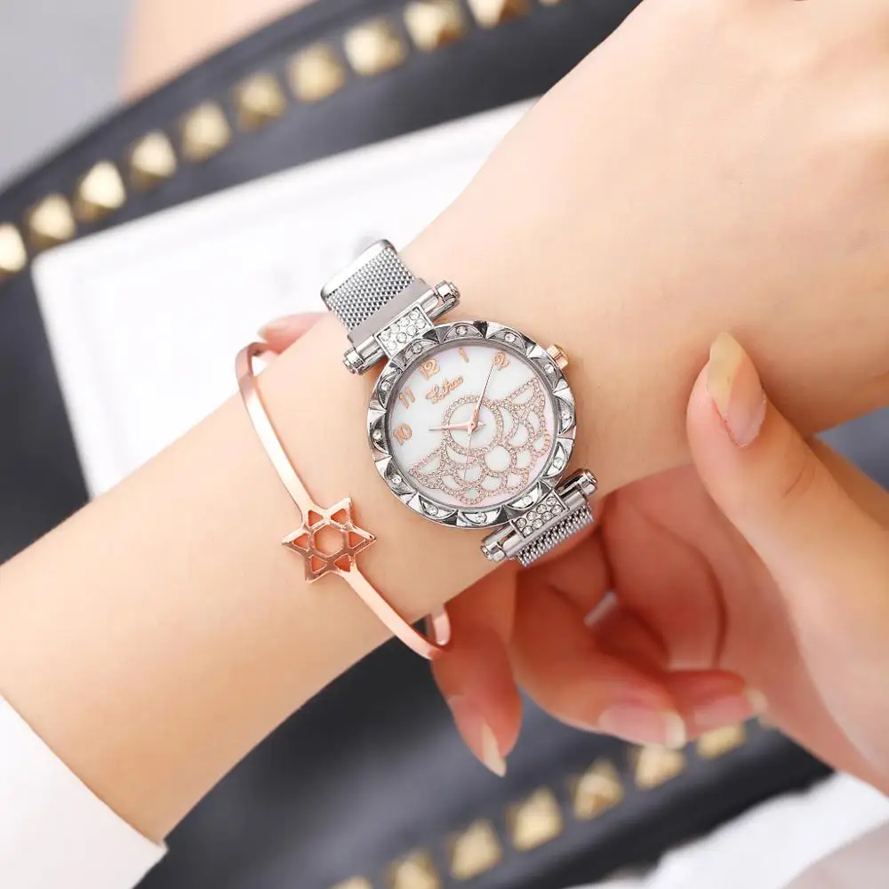 Hot Sale Women Magnet Buckle Diamond Watch Luxury Ladies Stainless Steel Quartz Clock Relogio Feminino Dropshipping
Hot Sale Women Magnet Buckle Diamond Watch Luxury Ladies Stainless Steel Quartz Clock Relogio Feminino Dropshipping