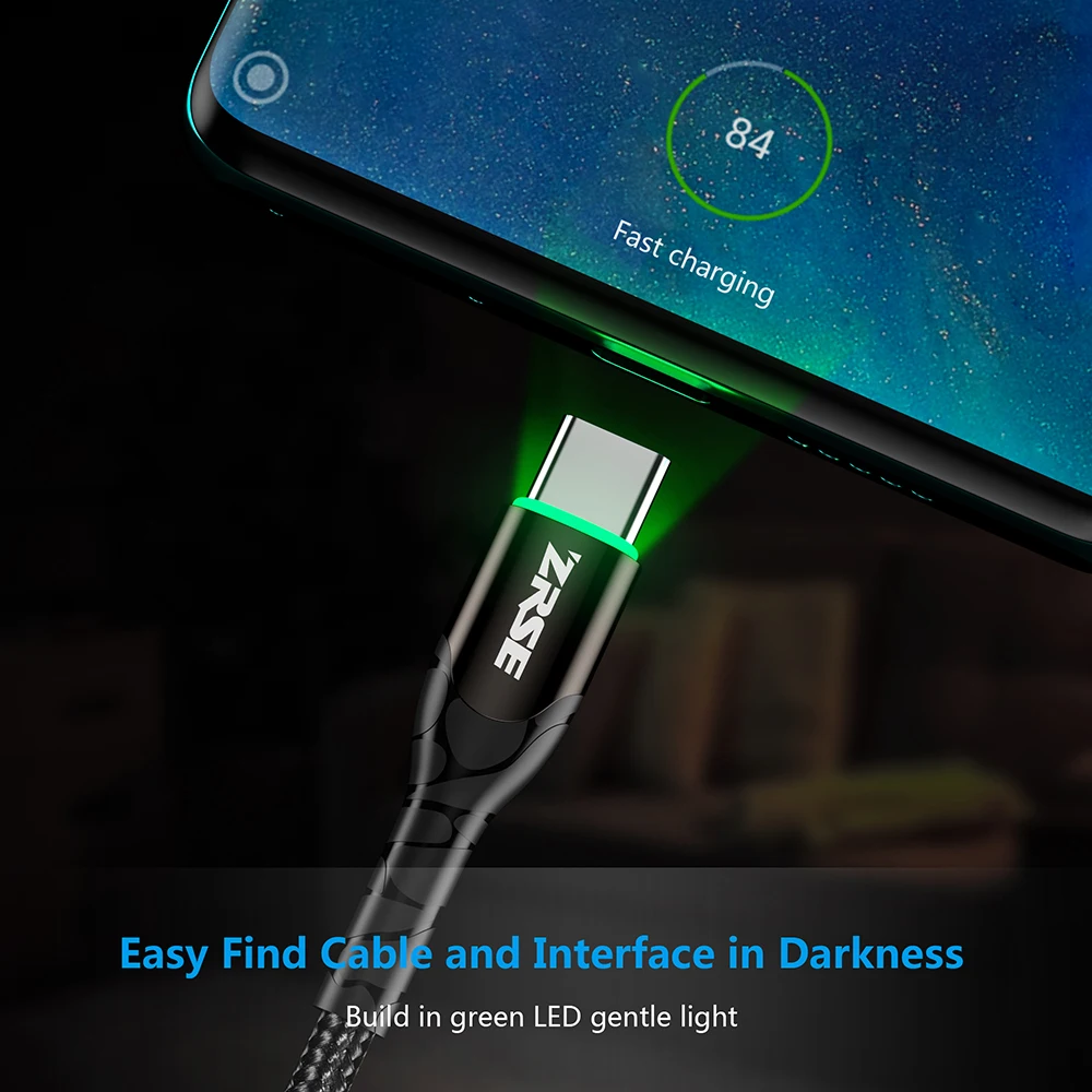 USB-кабель ZRSE со светодиодной подсветкой 3 м 2 | Мобильные телефоны и аксессуары