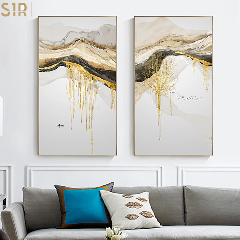 Scandinavian abstract geometry mountain view, Nordic canvas mural, golden sun painting poster, living room decoration painting
Scandinavian abstract geometry mountain view, Nordic canvas mural, golden sun painting poster, living room decoration painting