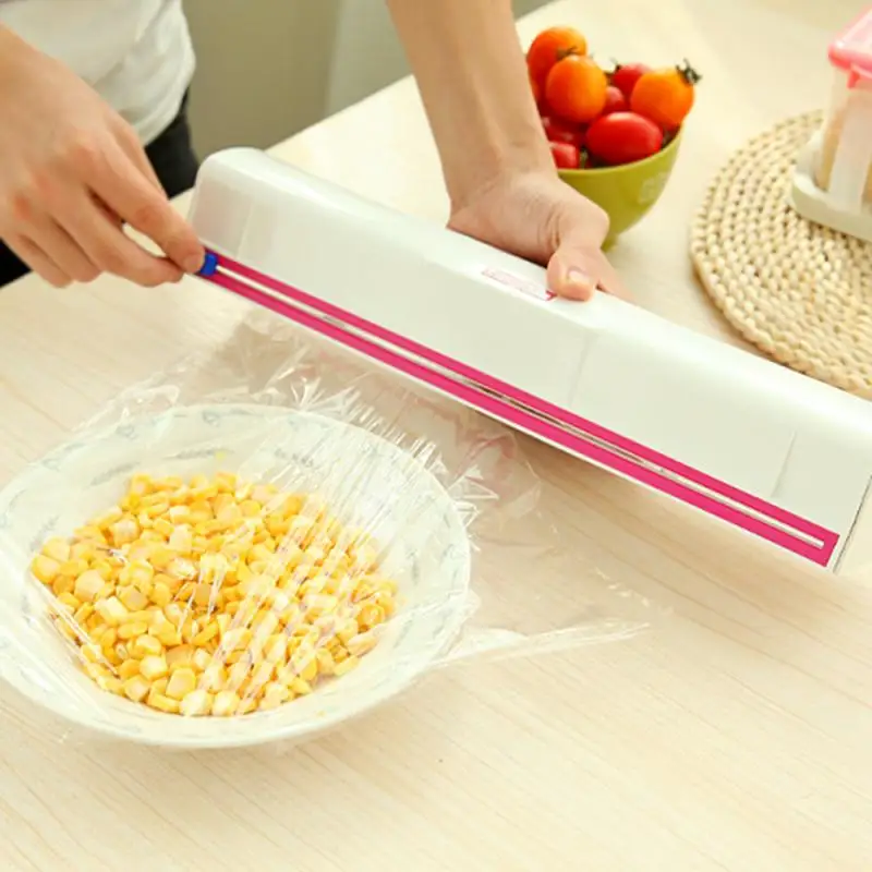 New Plastic Small Film Wrap Cling Dispenser Random Color Button Food Storage Holder Food Preservation Film Cutters Kitchen Tools
New Plastic Small Film Wrap Cling Dispenser Random Color Button Food Storage Holder Food Preservation Film Cutters Kitchen Tools
