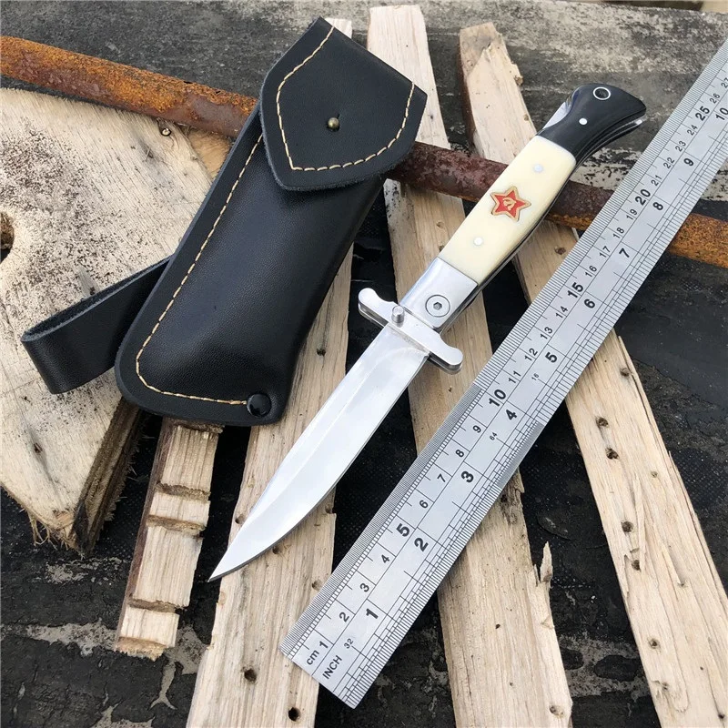 Russian Finka NKVD KGB EDC Manual Folding Pocket Jack Knife Black Ebony Handle 440C Blade Mirror Finish Outdoor Camping Knives
Russian Finka NKVD KGB EDC Manual Folding Pocket Jack Knife Black Ebony Handle 440C Blade Mirror Finish Outdoor Camping Knives