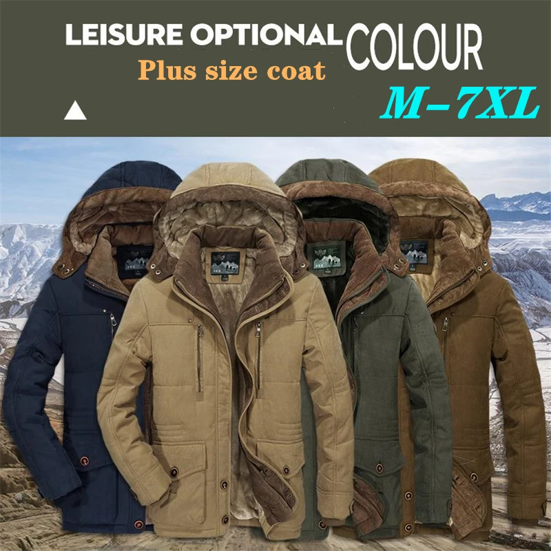 Winter Jacket Men Cotton Padded Coat Faux Fur Hooded Casual Warm Long Fleece Jacket Fashion Size 7XL
Winter Jacket Men Cotton Padded Coat Faux Fur Hooded Casual Warm Long Fleece Jacket Fashion Size 7XL