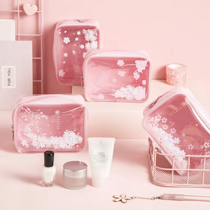 PACGOTH Новая мода ПВХ Розовый Вишневый цвет косметическая сумка из пайеток Милая