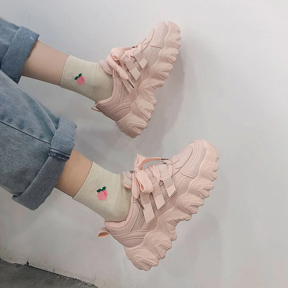 Fashion 2021 Autumn Platform Sneakers Women Shoes Korean Lace Up Chunky Sneakers Solid Color Casual Women's Vulcanize Shoes New
Fashion 2021 Autumn Platform Sneakers Women Shoes Korean Lace Up Chunky Sneakers Solid Color Casual Women's Vulcanize Shoes New