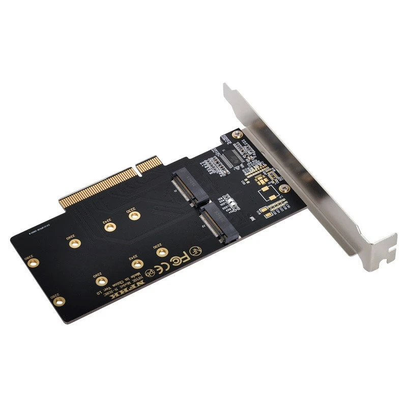 Адаптер PCI-E 3,0 X8-Dual M.2 (M-Key), пыленепроницаемый и не проводящий адаптер, поддерживает размеры 2230, 2242, 2260 и 2280
Адаптер PCI-E 3,0 X8-Dual M.2 (M-Key), пыленепроницаемый и не проводящий адаптер, поддерживает размеры 2230, 2242, 2260 и 2280