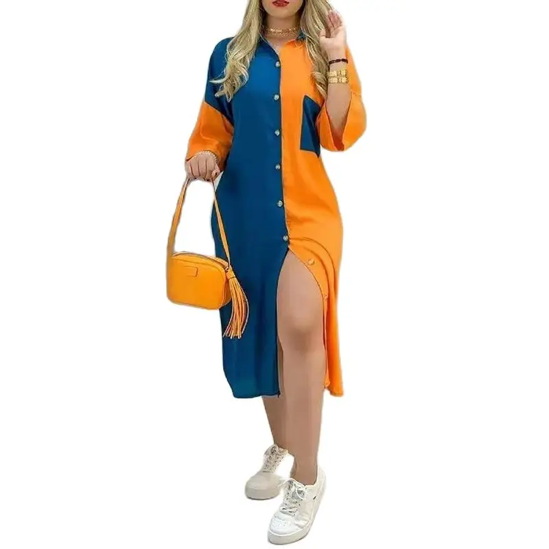 Womens Turn Down Collar Casual Shirt Dresses 3XL Vintage Floral Print Maxi Dress Boho Three Quarter Sleeve Long Dress Femme Robe
Womens Turn Down Collar Casual Shirt Dresses 3XL Vintage Floral Print Maxi Dress Boho Three Quarter Sleeve Long Dress Femme Robe