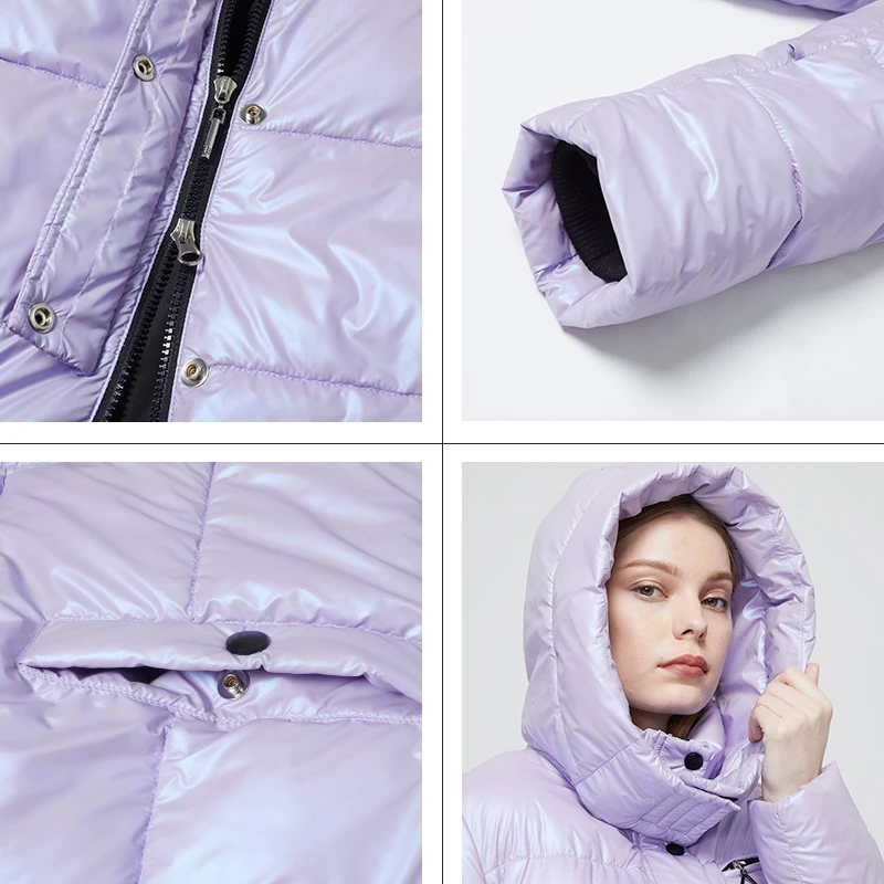 Зима 2021 Женская длинная теплая куртка ZIAI модная облегающая женская из цветной