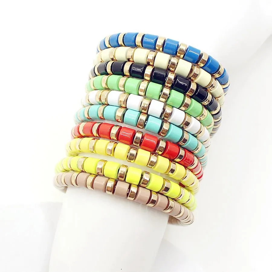 Bohemian Golden Paint Rainbow Color Matching Women's Bangle Bracelet DIY Cylindrical Tube Bracelet Fashion Yoga Bracelet Jewelry
Bohemian Golden Paint Rainbow Color Matching Women's Bangle Bracelet DIY Cylindrical Tube Bracelet Fashion Yoga Bracelet Jewelry