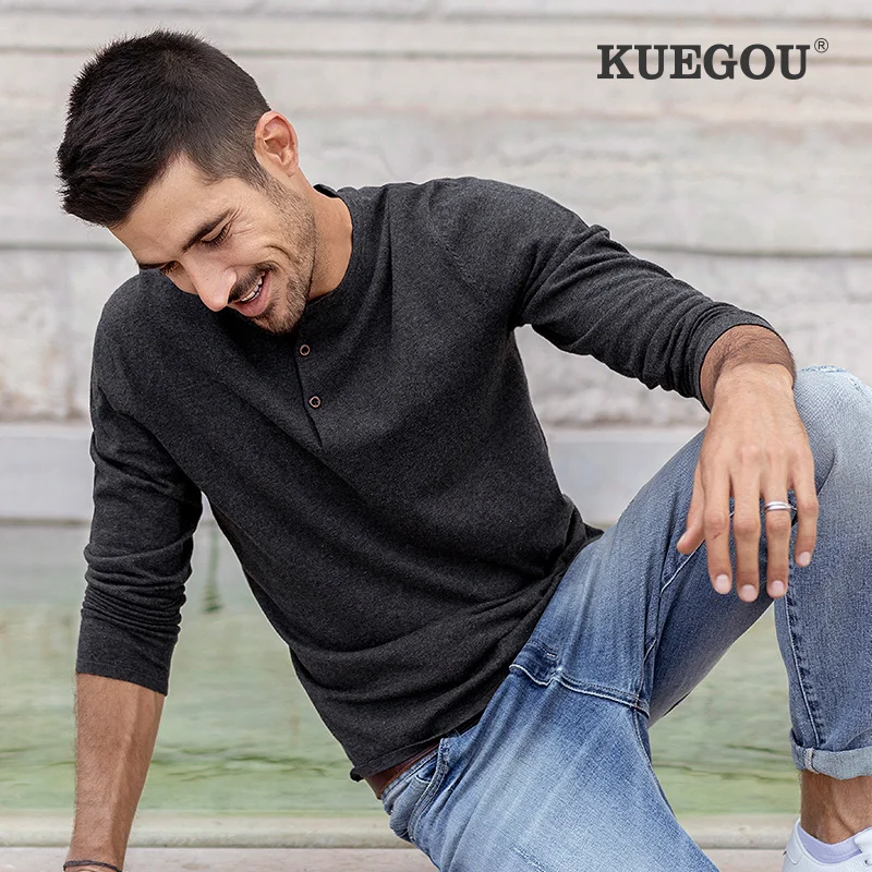 KUEGOU 2022 Spring Cotton Plain Black Button Sweater Men Pullover Casual Jumper Male Brand Knitted Korean Style Clothes 32020
KUEGOU 2022 Spring Cotton Plain Black Button Sweater Men Pullover Casual Jumper Male Brand Knitted Korean Style Clothes 32020