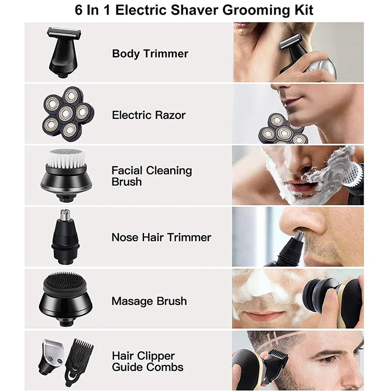 6 Blades Digital Display Rechargeable Electric Shaver Men Hair Beard Trimmer Electric Razor Wet Dry Men Face Shaving Machine
6 Blades Digital Display Rechargeable Electric Shaver Men Hair Beard Trimmer Electric Razor Wet Dry Men Face Shaving Machine
