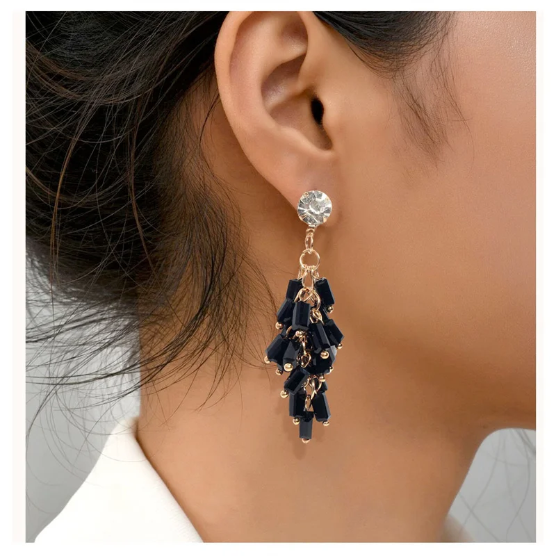 Crystal Tassel Pendant Womens Earrings Vintage Bohemia Style Long Color Earrings Fashion Exquisite Jewelry Best Gift For Girl
Crystal Tassel Pendant Womens Earrings Vintage Bohemia Style Long Color Earrings Fashion Exquisite Jewelry Best Gift For Girl