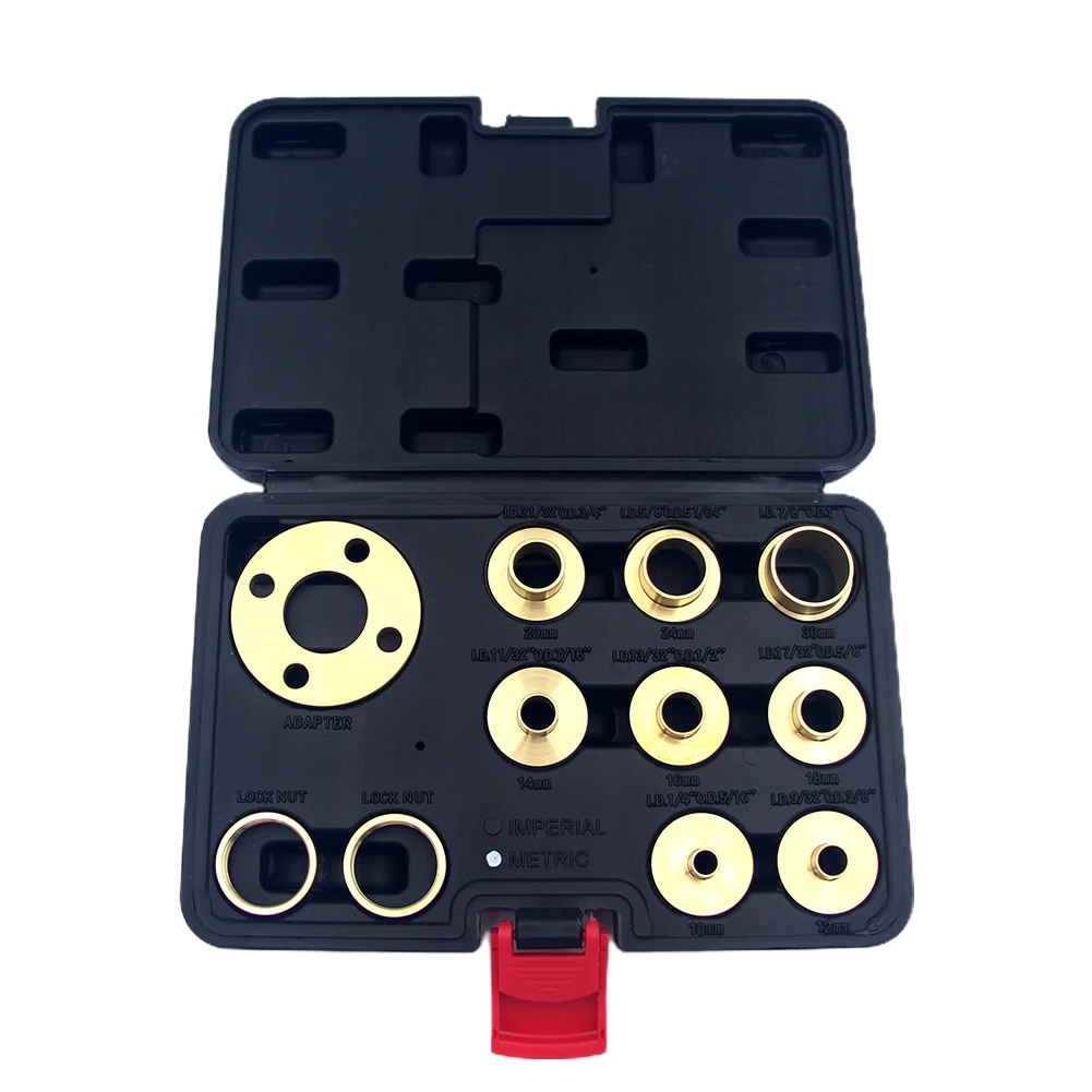 Durable DCT Brass Assorted Template Guides Gold Practical With Lock Nuts Router Bushing Set Accessories Portable Carpenter
Durable DCT Brass Assorted Template Guides Gold Practical With Lock Nuts Router Bushing Set Accessories Portable Carpenter