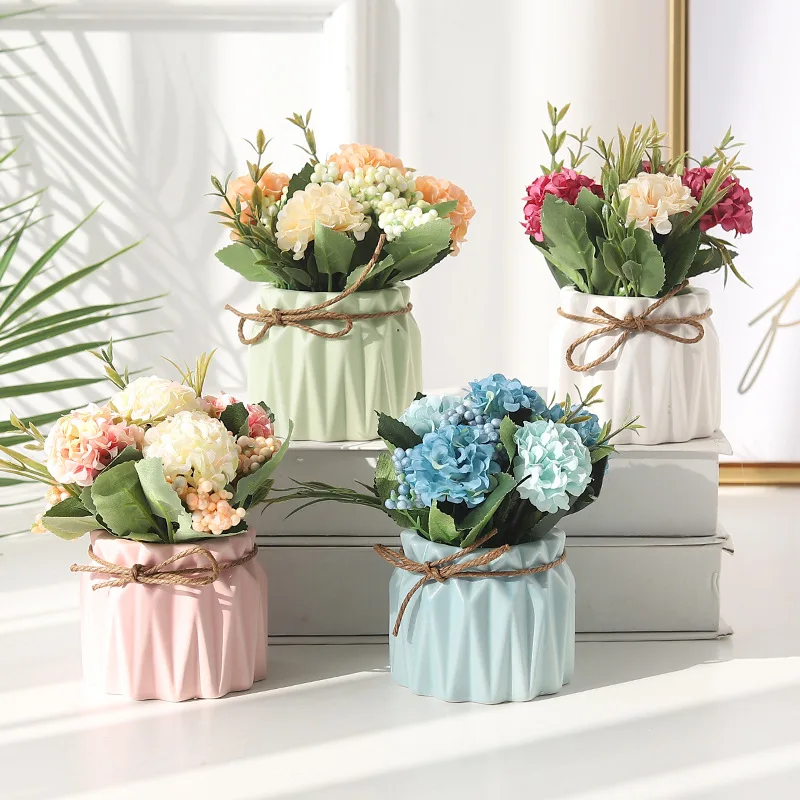 European-style Simulation Hydrangea Plant Potted Fake Flower Bonsai Ornaments Creative Home Decoration Wedding Gifts
European-style Simulation Hydrangea Plant Potted Fake Flower Bonsai Ornaments Creative Home Decoration Wedding Gifts