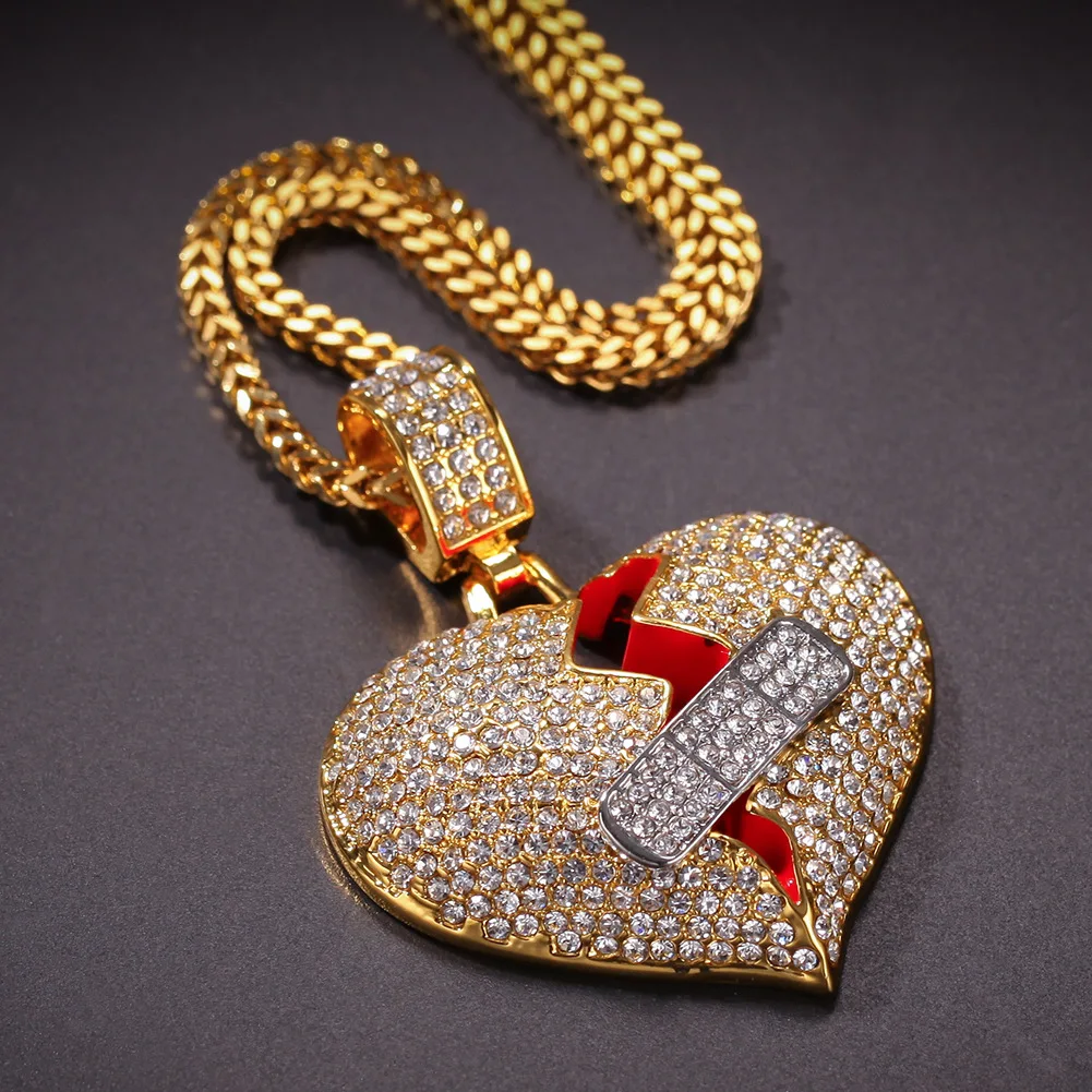 Hip Hop Heartbreak Pendant Necklace With Cubic Zirconia Cuban Link Chain Fashion Luxury Iced Out Jewelry
Hip Hop Heartbreak Pendant Necklace With Cubic Zirconia Cuban Link Chain Fashion Luxury Iced Out Jewelry