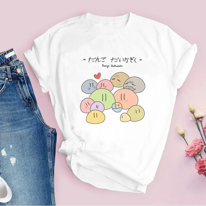 Dango Daikazoku Women T-shirt Printed Cute Tshirt Summer Tops 90s Girls Harajuku Casual Short Sleeve Tee Shirt Femme Clothing
Dango Daikazoku Women T-shirt Printed Cute Tshirt Summer Tops 90s Girls Harajuku Casual Short Sleeve Tee Shirt Femme Clothing