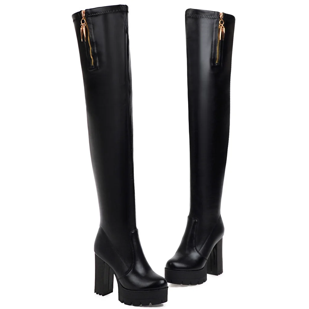 Doratasia 2020 Big size 48 in stock sale square high heels platform party shoes women over the knee boots female 
Doratasia 2020 Big size 48 in stock sale square high heels platform party shoes women over the knee boots female