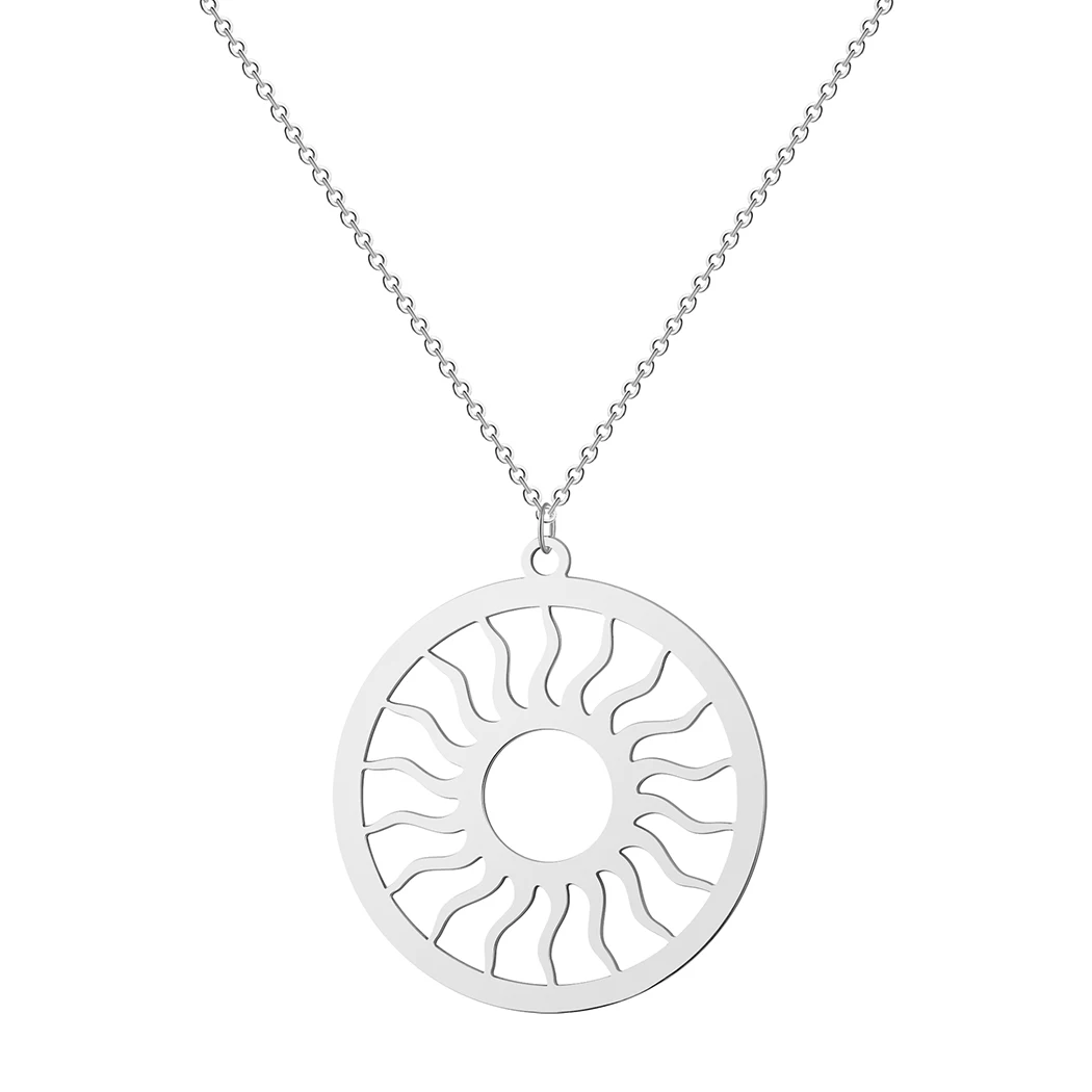 Kinitial Stainless Steel Hollow Sun Totem Pendent Necklaces For Charm Women Birthday Party Fashion Chain Choker Round Jewelry
Kinitial Stainless Steel Hollow Sun Totem Pendent Necklaces For Charm Women Birthday Party Fashion Chain Choker Round Jewelry