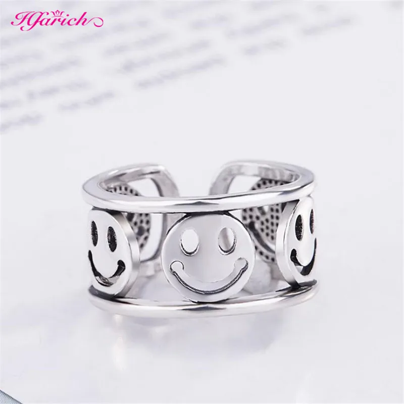 Vintage Ancient Silver Color Happy Smiling Face Open Rings for Women Punk Hip Hop Adjustable Ring Fashion Jewelry Best Gift
Vintage Ancient Silver Color Happy Smiling Face Open Rings for Women Punk Hip Hop Adjustable Ring Fashion Jewelry Best Gift