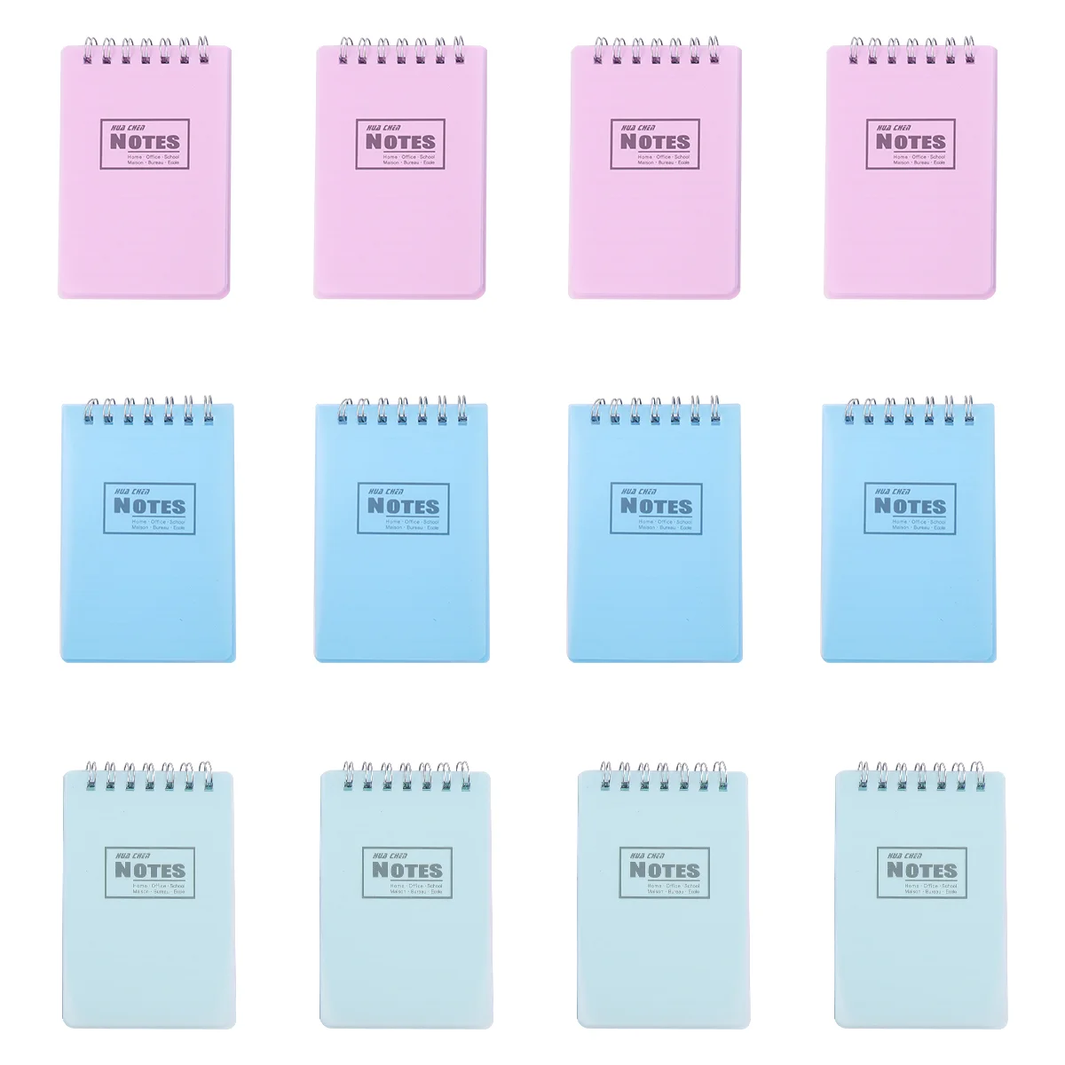 

12PCS Upturning Coil Notepad Simple A7 Notebook Creative Stationery Notebook Portable Memo Pad for Home Trip (Random Color)