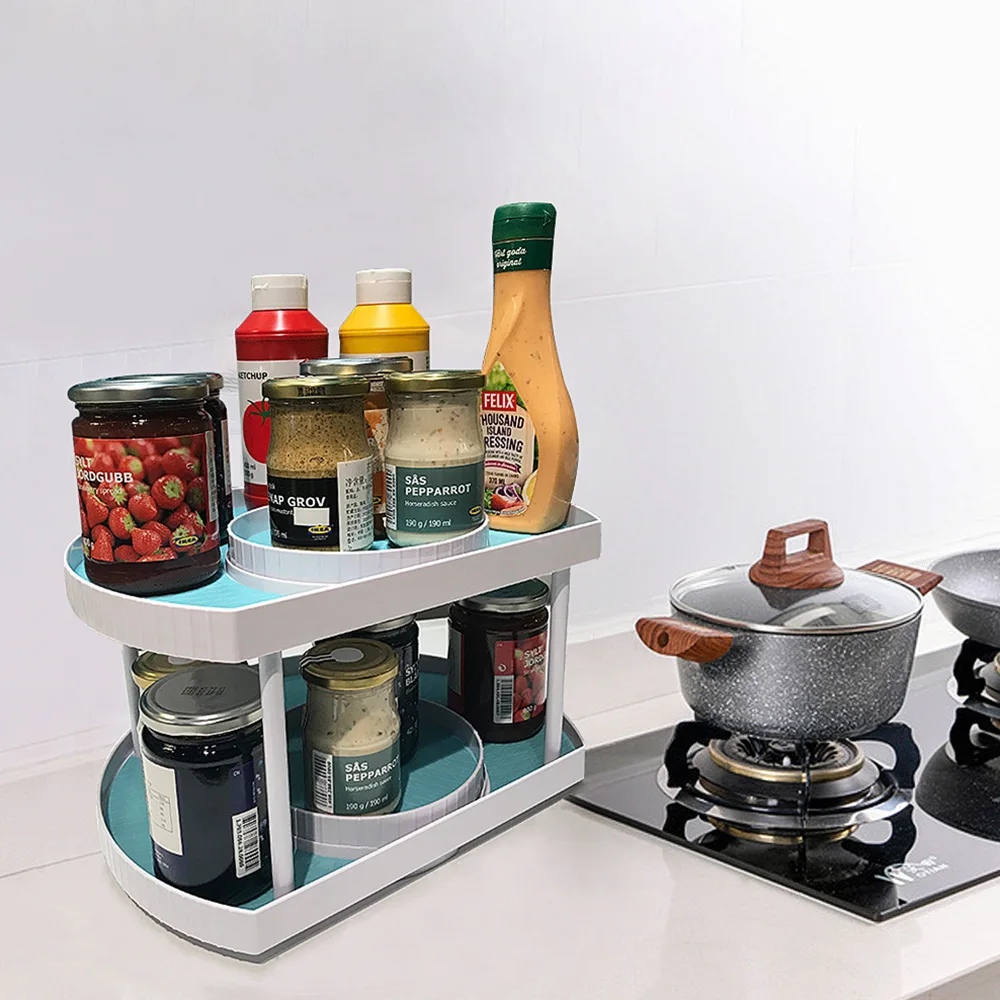2 Tier Turntable Spice Rack Organizer Rotating Spice Holder Shelf Double Spinner Seasoning Organizer Racks for Cabinets
2 Tier Turntable Spice Rack Organizer Rotating Spice Holder Shelf Double Spinner Seasoning Organizer Racks for Cabinets